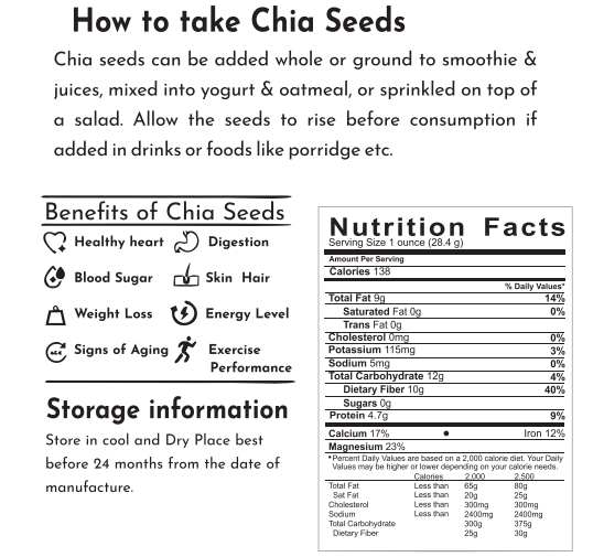 DJS Chia Seeds - 100g